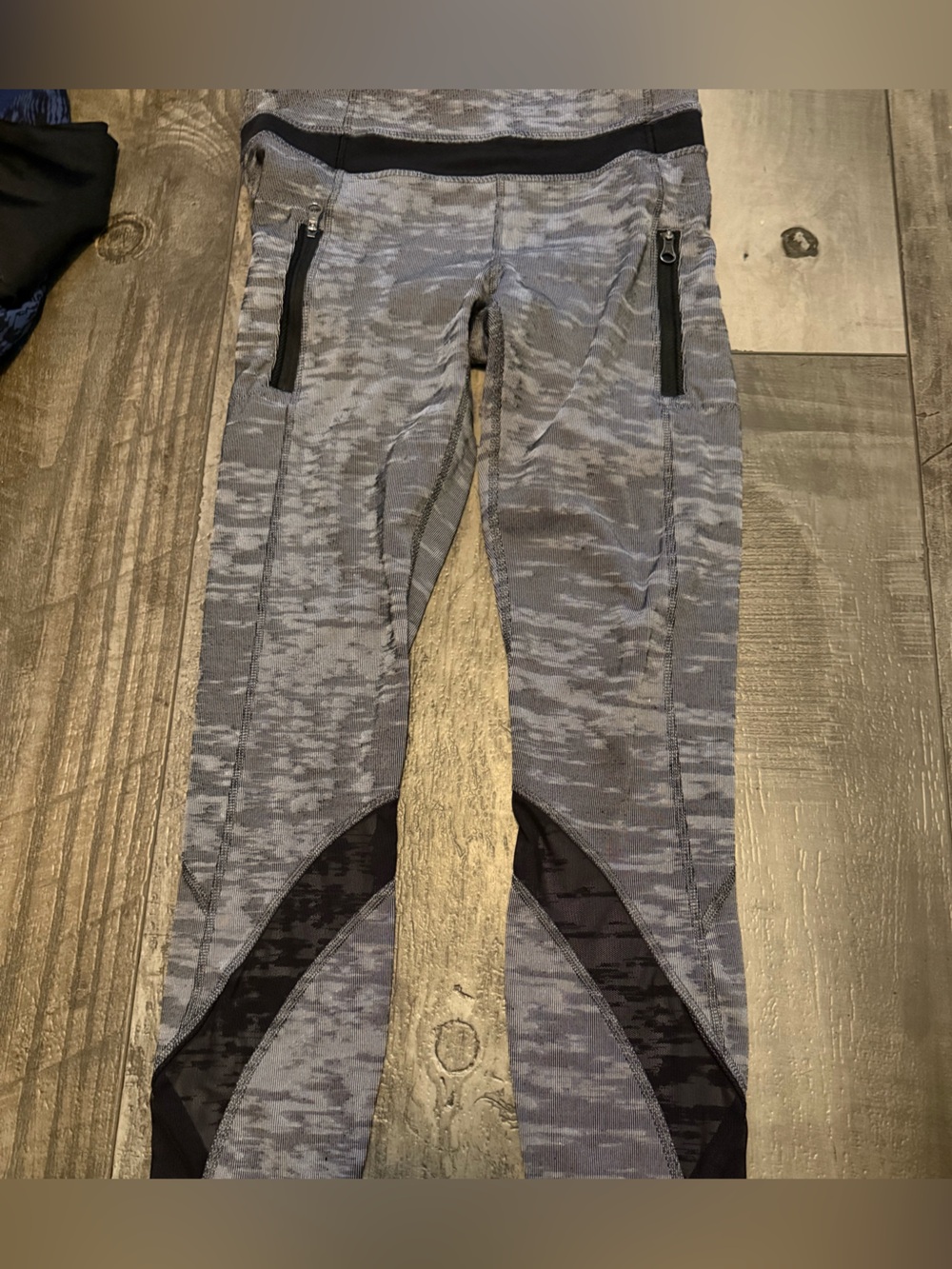 lululemon athletica Gray Space-Dye Leggings with Black Trim